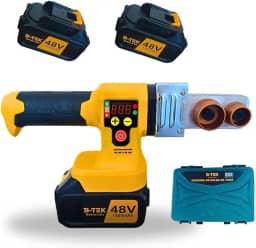 Máquina Solda Tubo, Termofusora Profissional PPR Recarregável, Máquina de Solda PPR, 48V, 1500mAh, com Matriz 20-32mm, Display Digital