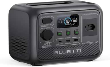BLUETTI AC2A Gerador de Energia Solar, Bateria LiFePO4 de 204Wh com 1 Saída CA 220V / 300W (600W Power Lifting), Recarga de 0-80% em 30 Min, Estação de Energia para Camping, Viagens