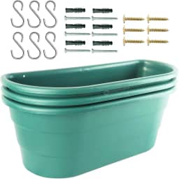 Jardineira Vaso 3 Floreiras de Parede para Plantas Painel Jardim Vertical Horta Kit com Ganchos e Parafusos Cor:Ciano