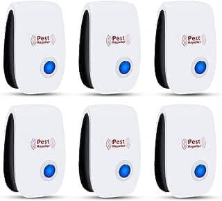 Repelente de pragas ultrassônico, pacote com 6, repelente eletrônico de controle de pragas, repelente de roedores para mosquitos, ratos, baratas, ratos, insetos, aranha, formiga, moscas