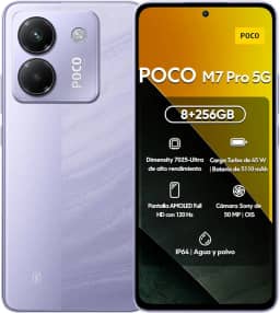 Xiaomi Smartphone POCO M7 Pro 5G 256GB 8GB RAM | Processador Ultra Potente Dimensity 7025 | Tela AMOLED FHD+ 120Hz com Proteção Ocular | Bateria 5110mAh com 45W Turbo Charge (LILÁS, 8+256GB)