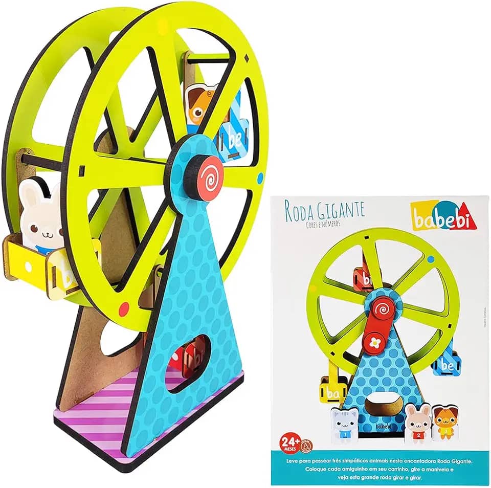 Brinquedo Educativo Criativo De Madeira Roda Gigante Babebi