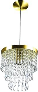 Lustre Pendente De Cristal Acrílico Manucrillic Dourado