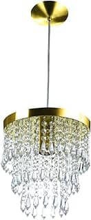 Lustre Pendente De Cristal Acrílico Manucrillic Dourado