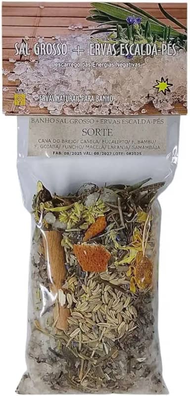 Banho Sal Grosso + Ervas Escalda Pés Sorte Emb.180g