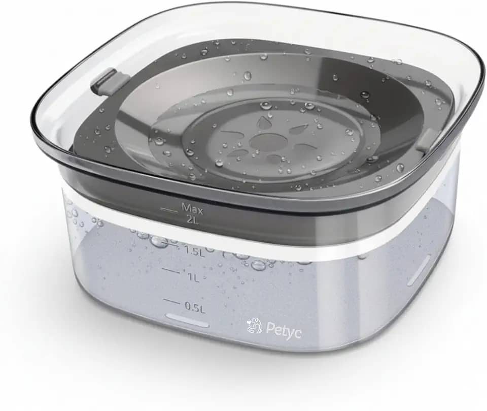 Bebedouro Automático Pelo Seco 2L PETYC Premium Design, 20x11 cm, Raças de Pelo Longo (Cinza)