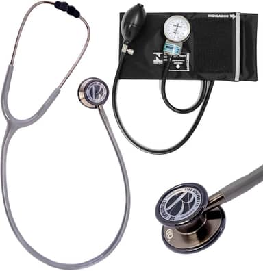 Kit Estetoscópio BIC Eternity + Esfigmomanômetro Pamed Com Bolsa - Enfermagem e Medicina (CINZA GRAFITE)
