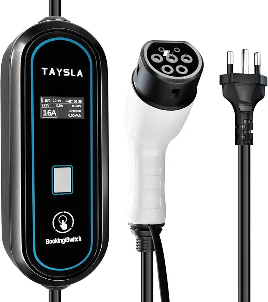 Phantom Portátil Carregador Carro Eletrico EV 3,5KW 8A 10A 13A 16A Tipo 2 3.5M Cabo De Com Tela LED WallBox Plug BR Para Carro BYD Nissan Volvo Acessorios Veiculos