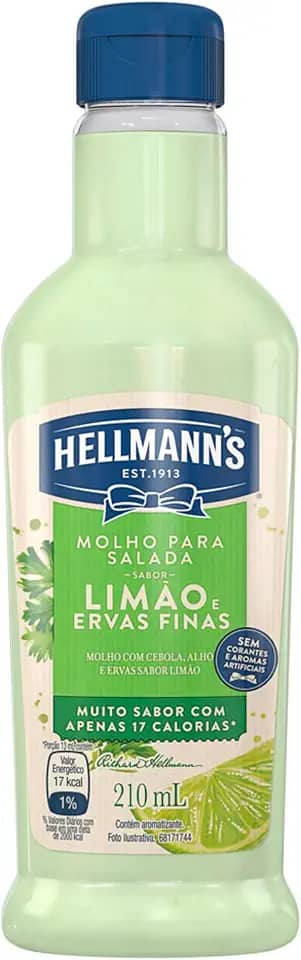 Hellmann´s Molho Para Salada Limão E Ervas Finas Squeeze 210Ml