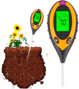 Medidor Digital PH Solo Terra Água Aparelho Portátil Umidade Temperatura Luz Solar Luminosidade 4 Em 1 Plantas Termômetro Aquário PHmetro Medir Cloro Piscina FAZING