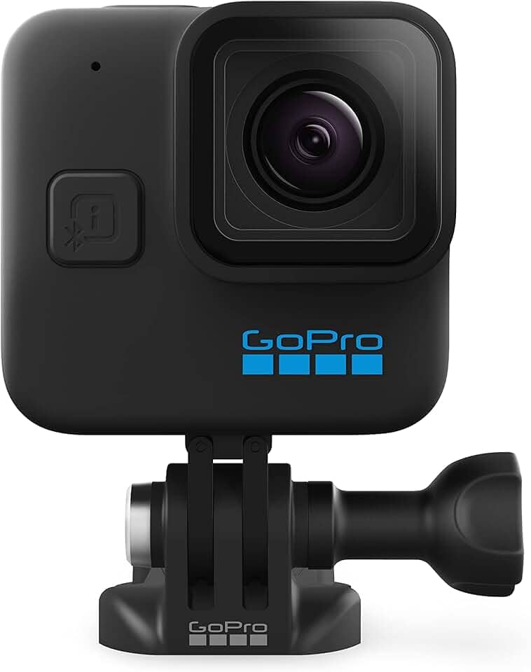 GoPro HERO11 Black Mini - Câmera de Ação Compacta à prova d'água 10m, Vídeo Ultra HD 5.3K60, Captura de quadros de 24,7MP, Transmissão ao vivo 1080p, Hypersmooth 5.0, TimeWarp 3.0 em 5.3k