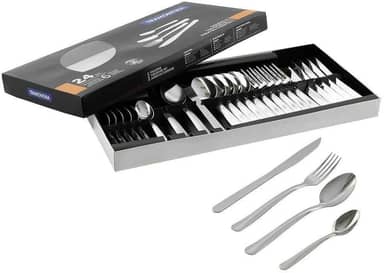 Faqueiro Tramontina Búzios cem Aço Inox com Detalhe 24 Peças