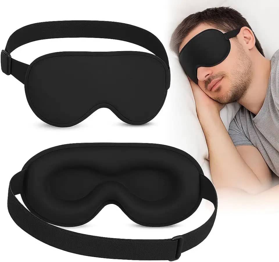 Máscara de Dormir 3D Anatômica Tapa Olho para Sono Profundo – Conforto Total, Ajustável, Bloqueio Completo de Luz, Ideal para Viagens e Relaxamento