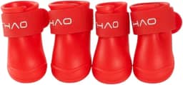 Bota de Silicone VERMELHA para Cachorro Botinha para Patas Antiderrapante Impermeável Protetor Pet com 4 Unidades (Vermelha, Mèdio (M))