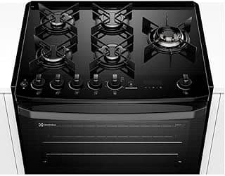 Fogão de Embutir 5 bocas Electrolux Preto Experience com Mesa de Vidro, PerfectCook360 e VaporBake (FE5EP) 220V