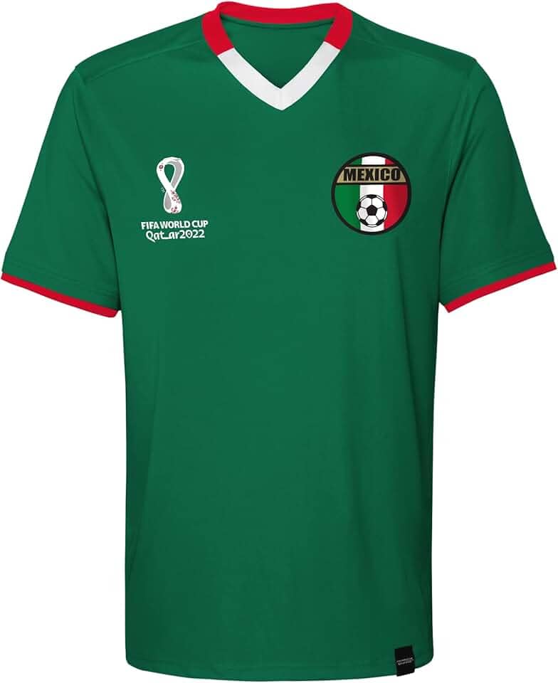 Camisa Camisa de manga curta clássica secundária da Copa do Mundo Fifa, Outerstuff, criança-unissex