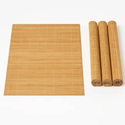 Kit 4 Jogos Americanos de Mesa Bambu Retangular 45x30cm – Sousplat Suplast Jantar Natural, Lavável, Para Cozinha, Sala de Jantar ou Decoração (BAMBU ESCURO)