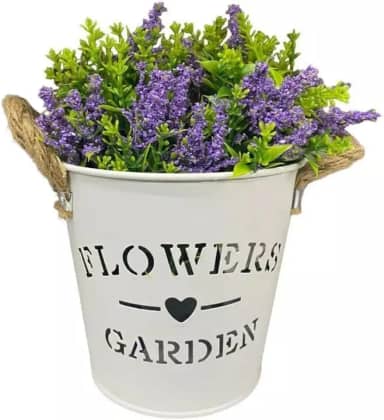 Vaso Decorativo Moderno Flower & Garden Cachepot Branco 12x13x9cm