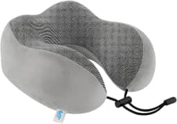 Travesseiro de Pescoço Formato U para Viagem Avião Carro Ônibus Almofada Ortopédica Ergonômica com Espuma Viscoelástica para Cervical, Cabeça e Pescoco Adulto - NRSHOP (Cinza)