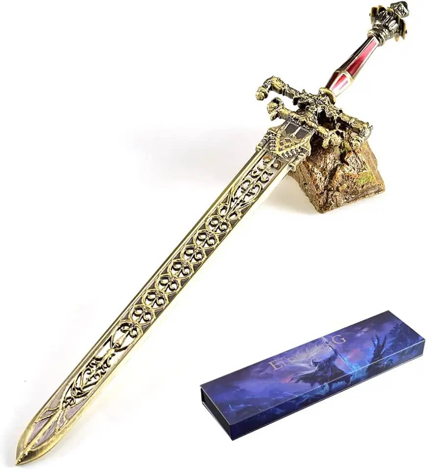 Superbuybox Game Elden Ring DLC Nightreign 12''30 cm The Sword of Night and Flame Giftbox Coleção de jogos de artes marciais decoração de mesa de presente com suporte de exibição