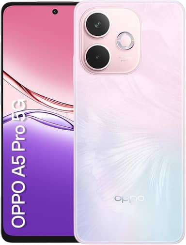 Smartphone OPPO A5 Pro 5G 256GB 8GB Ram IP69 50MP AI Câmera Bateria 5800mAh NFC Rosa Pastel