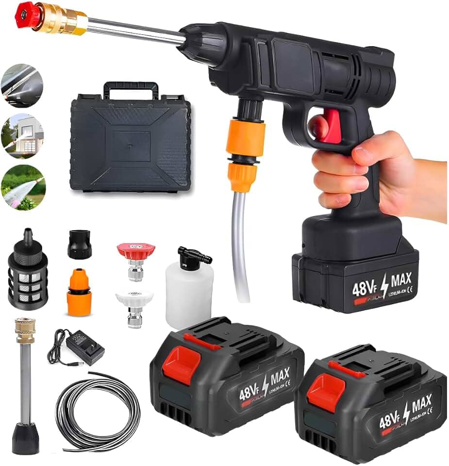 Lavadora Alta Pressão 48V Lava Jato Portatil Vap Potente + 2 Baterias e Maleta - Bivolt