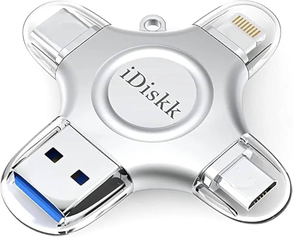 Pen Drive com Conectores Apple Lightning + USB 3.0 + Tipo C + Micro USB, 128GB da iDiskk