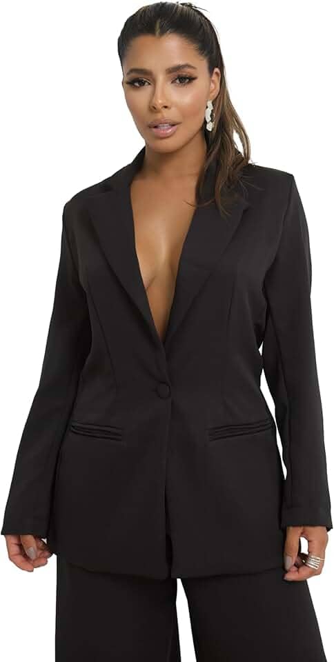 Blazer Feminino Alfaiataria Alongado Social Terninho