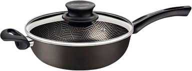 Fritadeira Multiuso Tramontina Paris em Alumínio com Revestimento Interno e Externo em Antiaderente Starflon Max Chumbo com Tampa de Vidro 24 cm 2,8 L