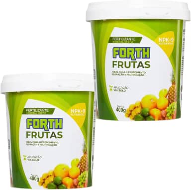 Kit 2 Forth Frutas 400g, Fertilizante, Adubo para Plantas Frutíferas, Nutritivo, Micronutrientes, NPK