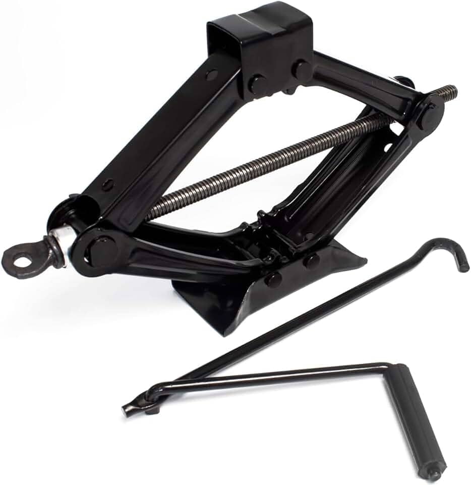 Macaco Sanfona Automotivo Universal Aço Reforçado Portátil com Manivela Manual Suporte Elevação Veicular Preto Antiferrugem Compacto para Carro SUV Sedan Hatch