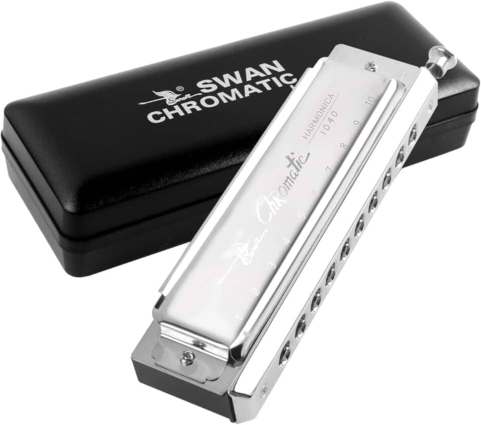 Gaita cromática em chave C para adultos, 10 furos 40 tons boca órgão SW1040 profissional para profissionais e estudantes (SWAN 1040)