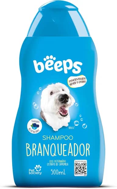 Beeps Shampoo Branqueador Para Cães e Gatos By Pet Society - 500 mL