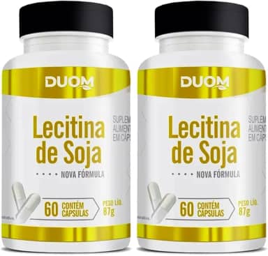 Lecitina de Soja 60cps 1000mg Duom | Kit 2 Frascos