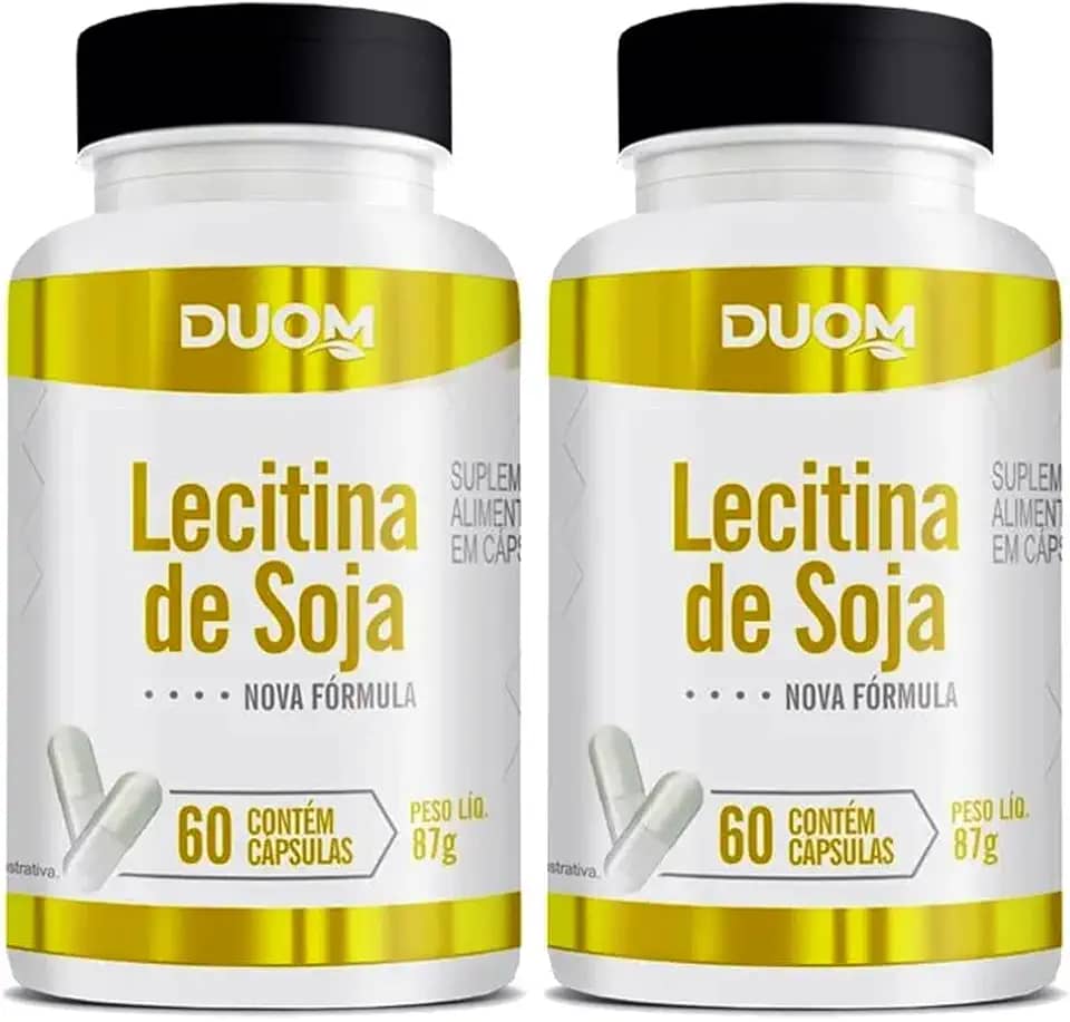 Lecitina de Soja 60cps 1000mg Duom | Kit 2 Frascos
