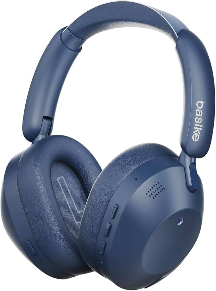 Fone de Ouvido Bluetooth 5.4, Headphone Sem Fio com Cancelamento de Ruído Ativo Híbrido, ENC para Chamadas, Modo Transparente, Áudio Hi-Pure, 50H de Bateria – Azul