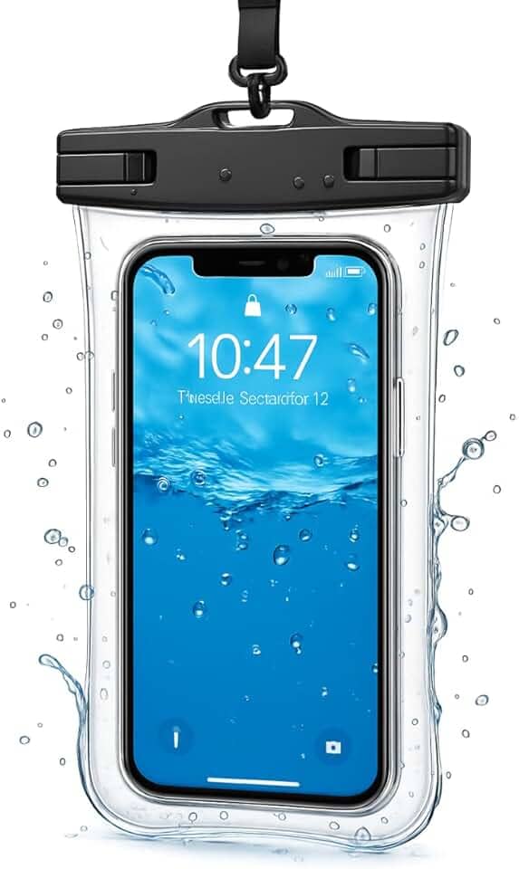 Capa Case para Celular a Prova D'Água Impermeável Transparente Universal Proteção Completa IPX8 Sensível ao Toque Ideal para Praia Trilhas Piscina Viagens (PRETA)