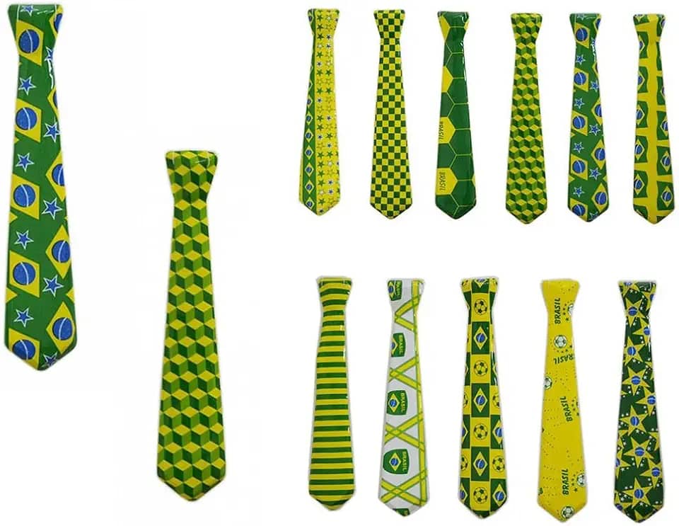 Gravata Kit 12 Unid Copa Do Mundo Carnaval Festa Brasil Jogo (2014-F)