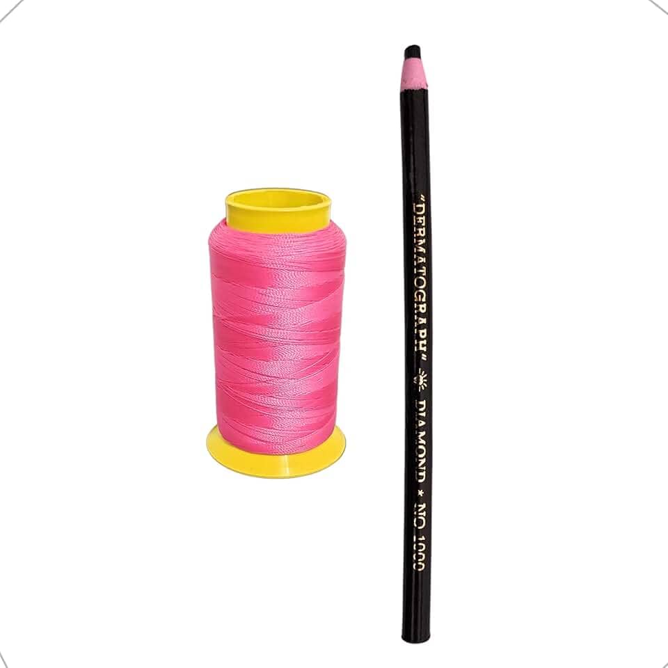 Linha epilação egipicia 100% poliamida Rosa + Lapis Dermatografico Preto Design Sobrancelha Micropigmentação