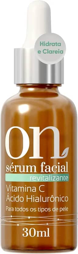 Sérum Facial Revitalizante ON com Vitamina C e Ácido Hialurônico Pele Firme e Iluminada Ação Antioxidante 30ml