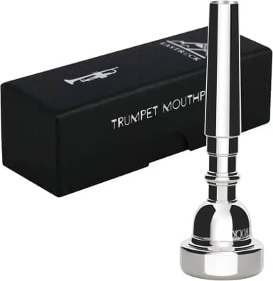 EastRock Bocal trompete 1.25C banhado a prata Bb trompeta bocal instrumento acessórios embalados a vácuo
