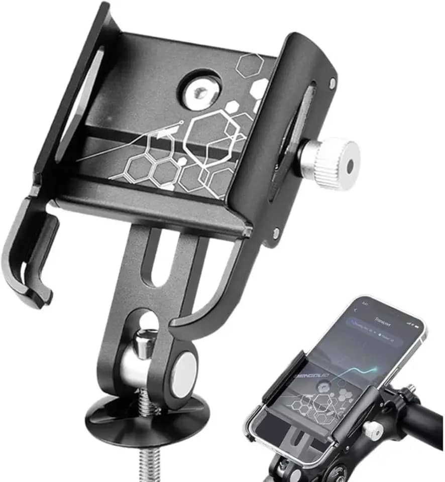 Suporte de Celular Universal para Moto e Bicicleta Bike Em Alumínio Rotação360º à Prova d’Água com Fixação Segura no Guidão.