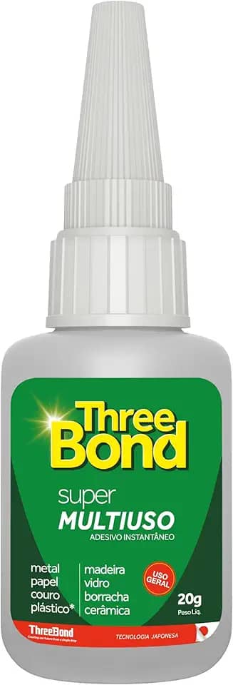 Super Cola Instantânea ThreeBond 20g | Bico Antientupimento | Cola Plástico, Metal, Borracha, Madeira, Vidro