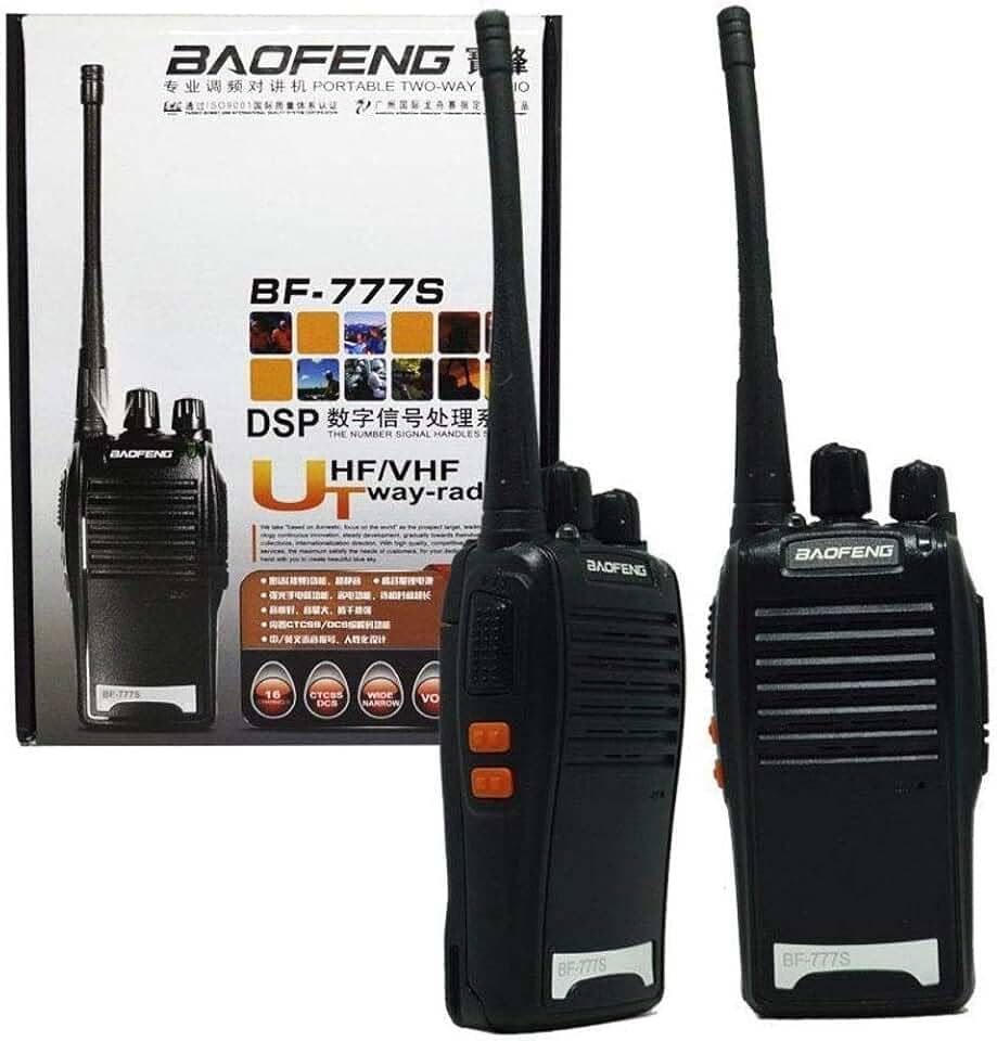Kit 2 Rádio Comunicador Walk Talk HT UHF 16 Canais Baofeng