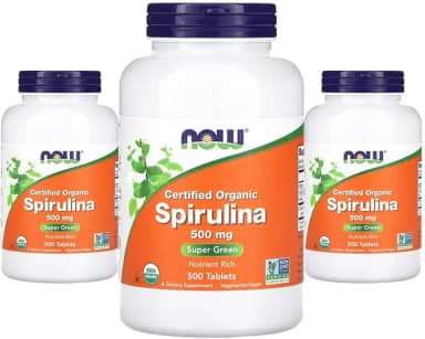 Now Foods Spirulina Orgânica 500mg 500 Tablets 3 unidades Produto Importado