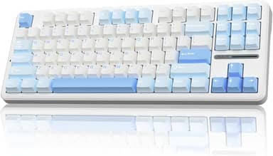 AULA Teclado mecânico sem fio F87, teclado de troca a quente personalizado 75% TKL, teclado para jogos de montagem em junta com teclas PBT, interruptores de madeira cinza pré-lubrificados, teclado