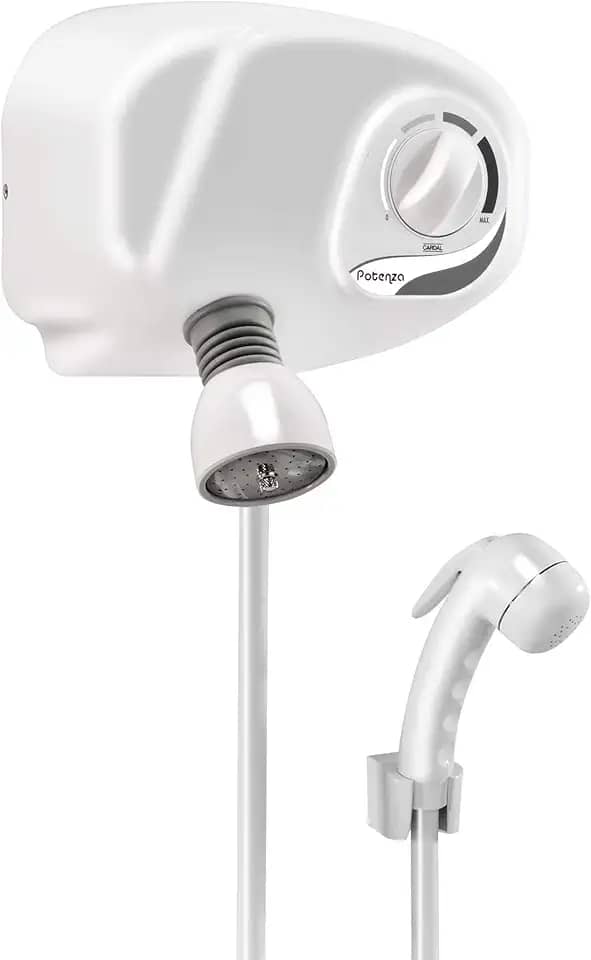 Ducha Com Pressurizador Potenza 4 Temperaturas Cardal Branco Pequeno