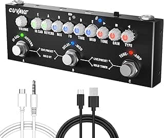 Pedal de Efeitos para Guitarra CUBE BABY Multifuncional Portátil com 9 Simulações de Amp 8 IR CAB Bluetooth Gravação em Celular Bateria Integrada Tuner e Modos PRESET/LIVE/EDIT para Músicos