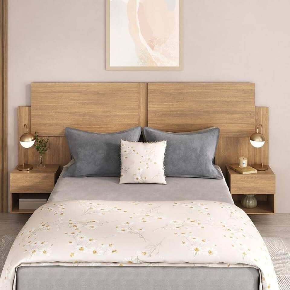 Cabeceira Casal/queen com 2 Mesas de Cabeceira 232cm Multimóveis Mp4317 Madeirado