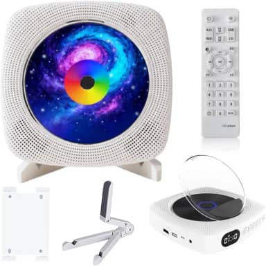 Leitor de DVD para TV, Leitor de CD Portátil com Bluetooth, CD DVD Player Multifuncional, Alto-Falantes Duplos Integrados, cabos HDMI e AV